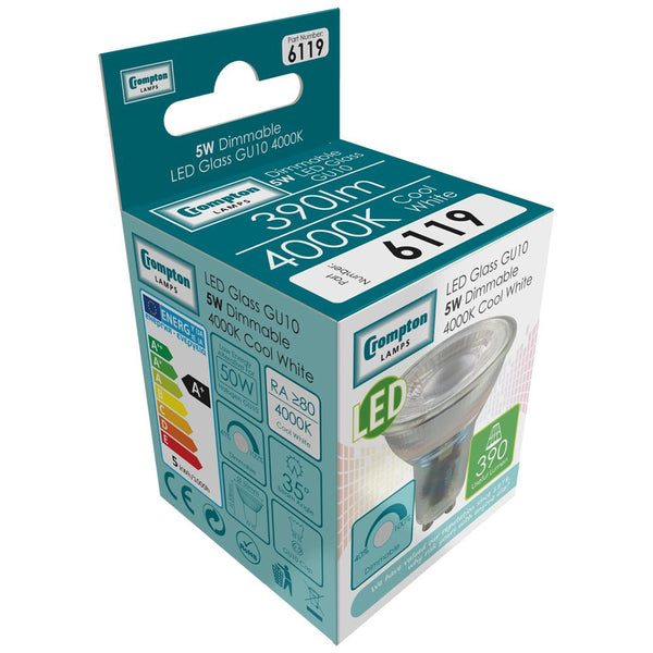 LED GU10 Glass SMD • Dimmable • 5W (50W) • GU10