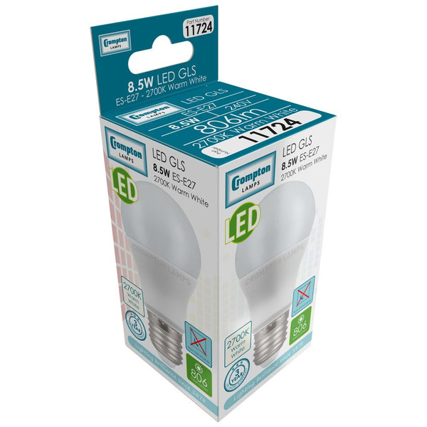 LED GLS Thermal Plastic • 8.5W (60W) • 2700K • ES-E27